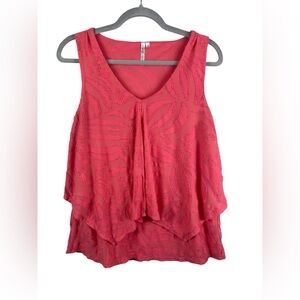 Lulu-b women’s sleeveless summertime Pink Sleeveless Top